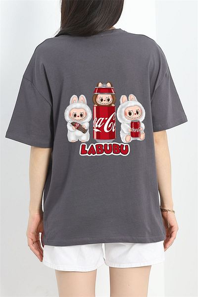 Toum Smoked Labubu with Cola Back Printed Oversize Tshirt