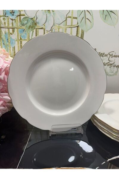 aky home style Bone Olympos Servis Tabağı Gold Kenarlı 2 li (27 x 27)