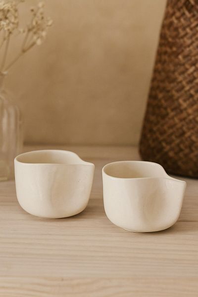 Anadolu Saray Handmade Ceramic Canvas Model Turkish Coffee Cup Set – 2 Pieces