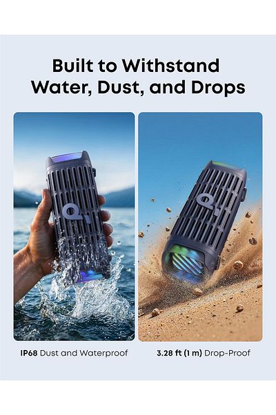 Soundcore Boom 3i by Anker, Outdoor Speakers, Waterproof, 50W Portable Speaker, 16-Hour Playtime
