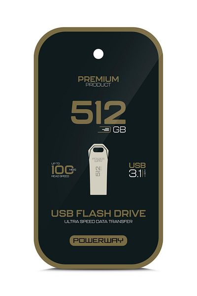 POWERWAY Premium 512 Gb USB 3.1 Metal Body Ultra Speed Flash Memory Data Traveler