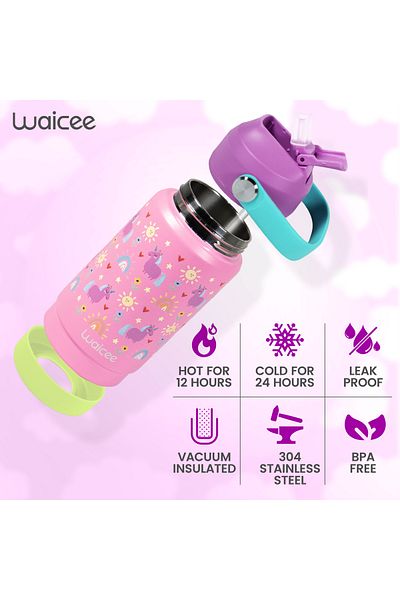 Waicee Kids Water Bottle with Handle - 12oz / 350ml