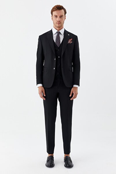 Sabri Özel YELEKLI TAKIM ELBİSE Siyah