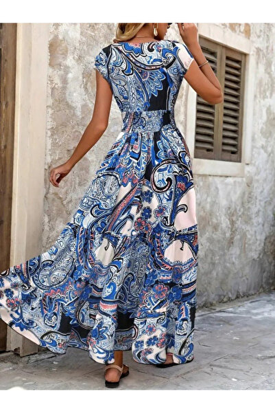 JANES Tricou cu mânecă scurtă pentru damă, cu decolteu în V, cu talie elastică