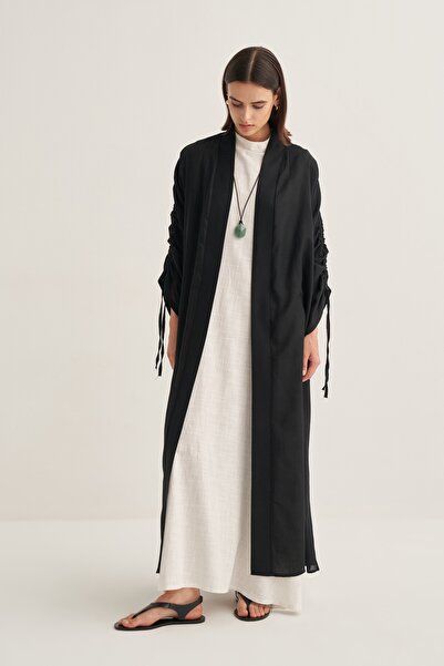 EBU Prive Γυναικεία Αμπάγια από Βιολογικό Βαμβάκι με Λεπτομέρεια Κορδόνι Περί...