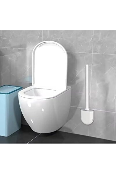 BLUE CORAL Flexible Silicone Toilet Brush with Holder