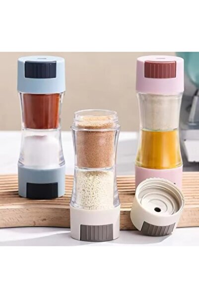 BLUE CORAL علبة ملح وفلفل برأسين مع فتحات للصب، منظم توابل للمنزل والفنادق، (...