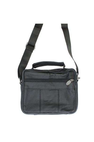 ButicCochet Men's shoulder bag, made of genuine leather, ButicCochet, 20 x 16 x 5 cm, Black - GNM43