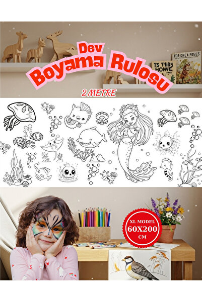 MASAL EVRENİ Denizaltı Boyama Aktivitesi Dev Boyama Rulosu 2 Metre