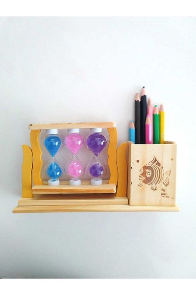 WOMEN'S HEART Wooden Pencil Clock Sand Clock