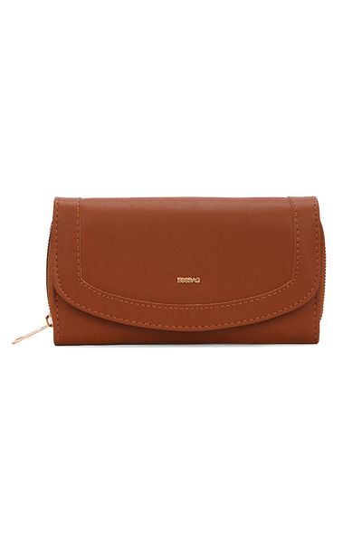 Newish Women's Tan Faux Leather Card Holder and Wallet