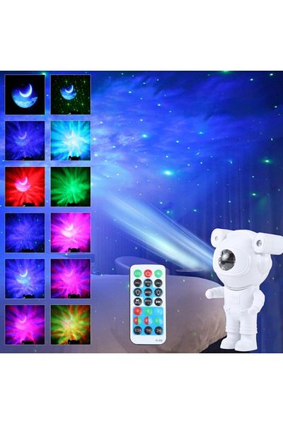 MACON 5W Astronaut Starry Sky Projection Lamp USB Night Light (White)