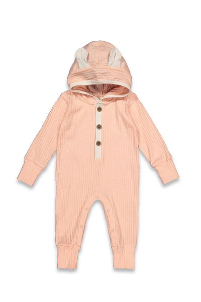 Divonette Baby Girl Snap Fastener Cotton Ribbed Jumpsuit - Baby Clothing