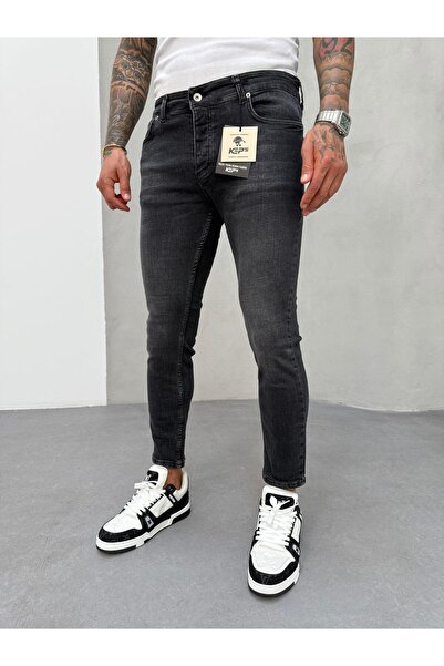 KağanKY Dimljene uske farmerke sa brušenim izgledom