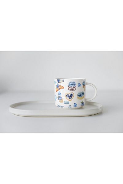 EYBaskı Tasarım Mixed Color Summer Themed Pattern Printed Porcelain Mug