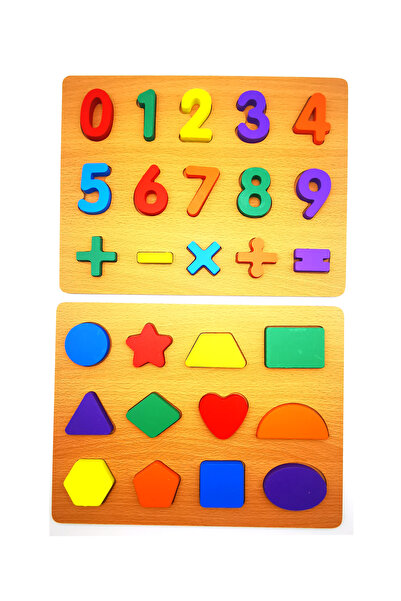 asmiat Colorful Wooden Number and Shape Puzzle