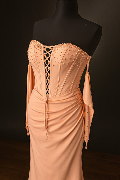 ZAGARA Boncuk İşlemeli Ayrı Kollu Abiye