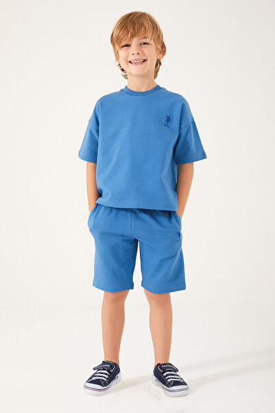 U.S. Polo Assn. U.S. Polo Assn Setul Bermuda pentru băieți The Shape Of The Tiny Petrol Mavisi