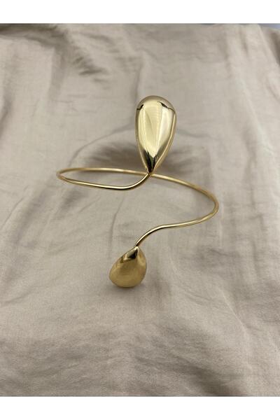 Hedef Bijuteri سوار بازو بأكمام قابلة للتعديل باللون الذهبي من Damla Model، A...