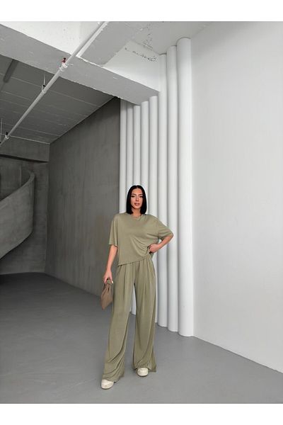 ossons Modal Crew Neck Wide Leg Suit