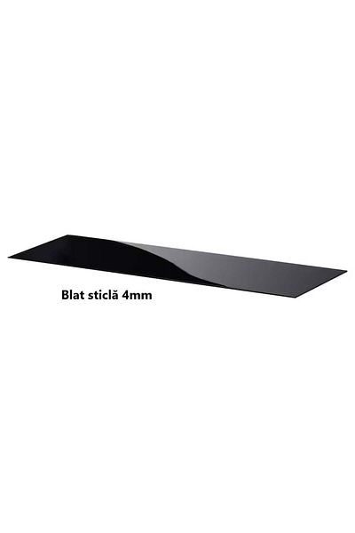 eMobili MACI31 - Console table with black glass, 140 cm, hall table, living room, bedroom - Black - Brown