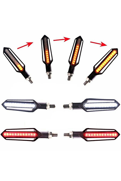 EVO MOTORS Set 4buc Semnalizari Secventiale Moto Atv DRL Stop Frana