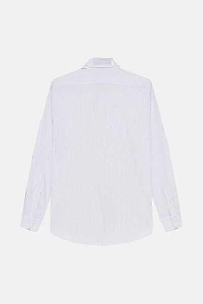 W Collection BEYAZ UZUN KOLLU ÇİZGİLİ GÖMLEK