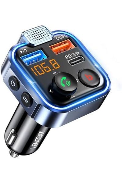LENCENT Car FM Transmitter, Wireless Bluetooth 5.3 Radio Adapter Car Kit