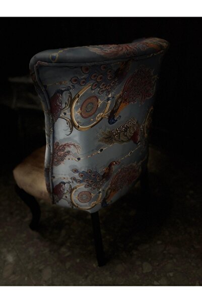 Belletto Mavi Saten Kumaşlı Berjer