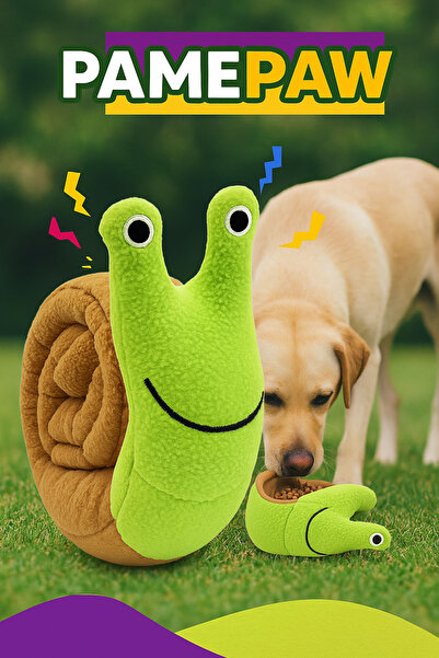 PAMEPAW Salyangoz Peluş Köpek Sesli Oyuncağı Ödül Mama Saklama Ve Çiğneme Oyuncağı 1 ADET