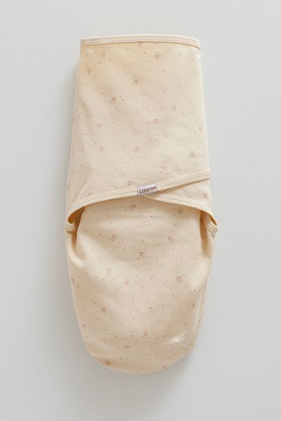 Caramell Baby Swaddle 100% Cotton Heart Patterned Baby Girl Swaddle - 0-3 Months