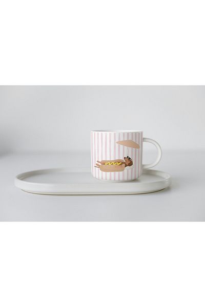 EYBaskı Tasarım Mixed Color Summer Themed Pattern Printed Porcelain Mug