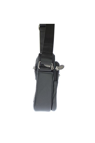 ButicCochet Men's shoulder bag, made of genuine leather, ButicCochet, 20 x 16 x 5 cm, Black - GNM43