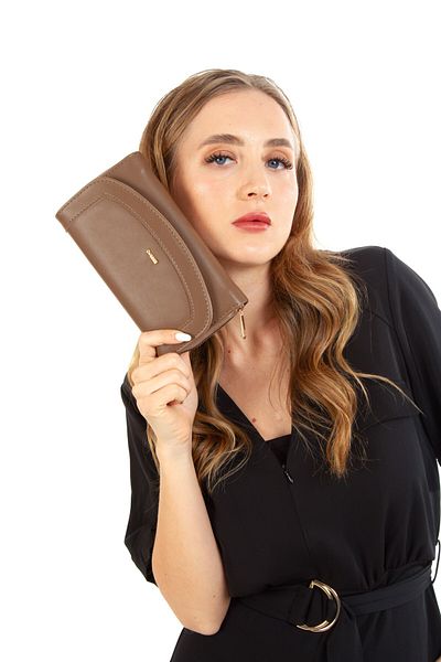 Newish Women's Mink Faux Leather Card Holder and Wallet