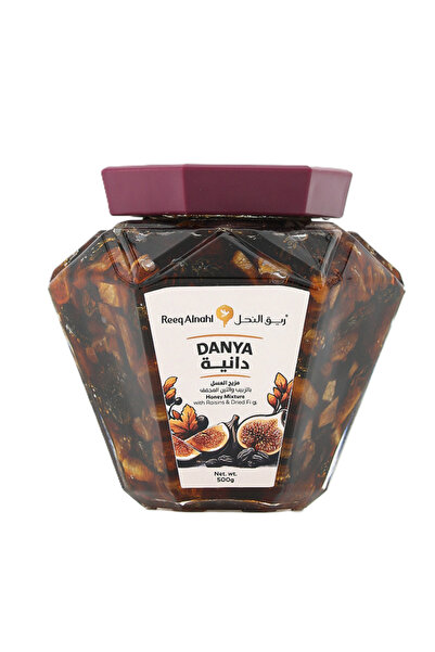 Reeq Alnahl خليط عسل دانيا، ٥٠٠ غرام، عضوي ١٠٠٪، خليط فريد، متعدد الاستخدامات