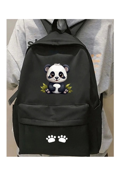 1blood Panda Printed School, Dershane, Course Backpack