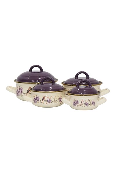 PR HOME Fiorella Enamel Mini Pot Set 10-12-14-16 cm