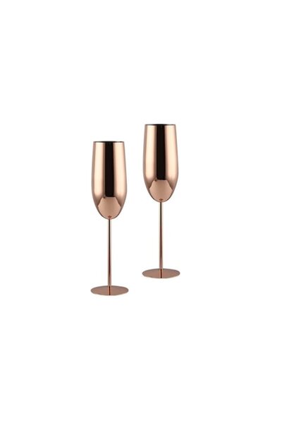 Nabi Market Set of 2 Rose Premium Stainless Steel Champagne Glasses Nabi Market®