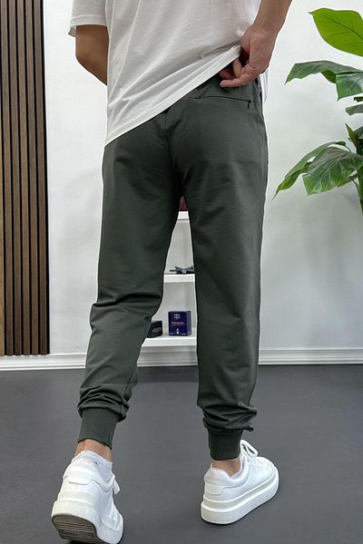 Edwox Men's Regular Fit Narrow Leg Elastic Leg Sweatpants Green Edw406