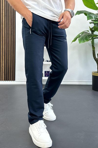 Edwox Men's Regular Fit Straight Leg Sweatpants Navy Blue Edw405