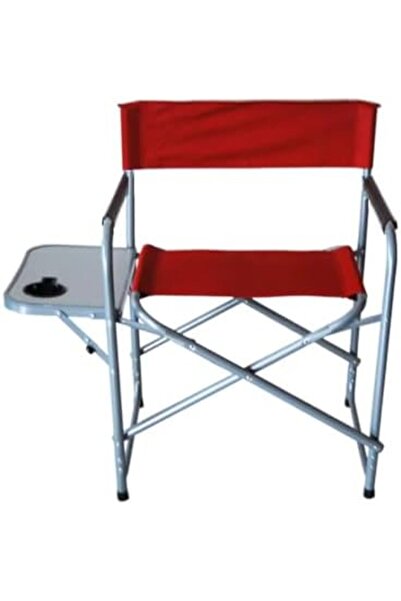 Unbranded/Generic Camping Chair with Side Table - Red, Stainless Steel