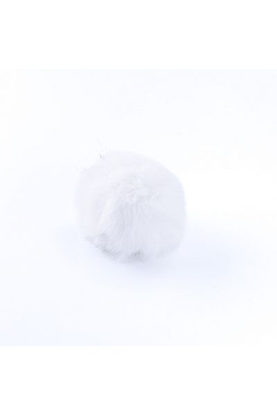 Bimotif Plush Pompon Keychain, White
