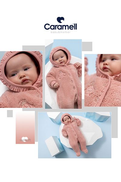 Caramell Welsoft 100% Cotton Baby Girl Plush Jumpsuit – Hooded, (1-12 Months)
