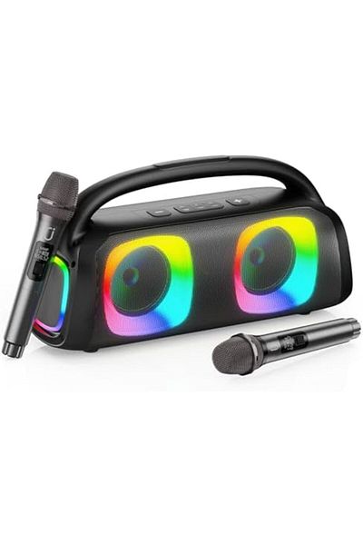 JYX Karaoke Machine with 2 Wireless Microphones, Portable Bluetooth 5.3 Karaoke Speaker for Party, P