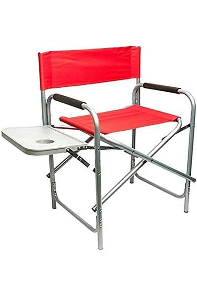 Unbranded/Generic Camping Chair with Side Table - Red, Stainless Steel
