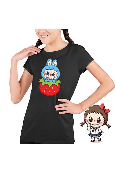 OEM Labubu Strawberry Kids Girls T-Shirt