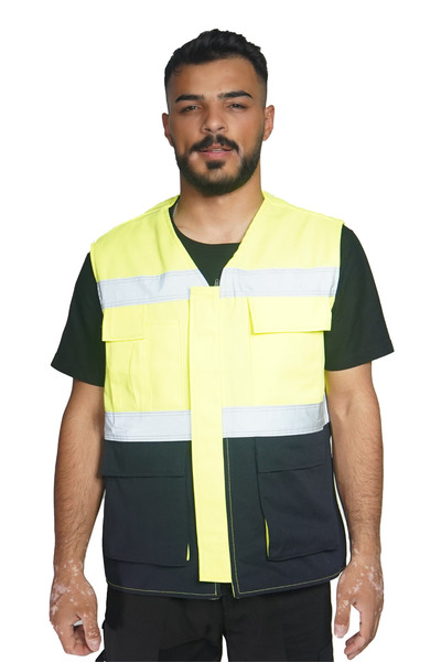 Marka MÜHENDİS TİPİ GABARDİN KUMAŞ İKAZ YELEĞİ