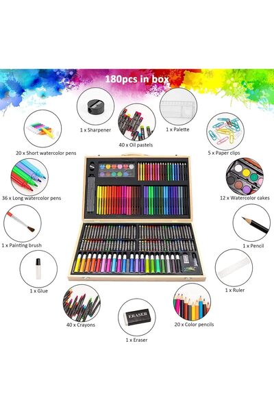 Biki مجموعة ألوان كيتشن بلوم الفنية للأطفال، مجموعة رسم مكونة من 180 قطعة