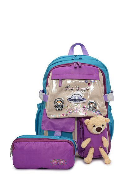 eBavul Teddy Bear Detailed Girl's Primary School Bag Set