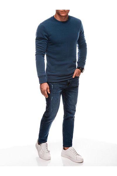 Edoti Men's round neck sweatshirt BASIC EM-SSBN-0100 Navy
